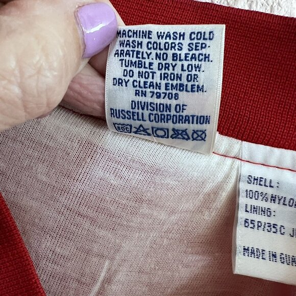 Vtg Nebraska Corn Huskers Pullover Jacket XL NCAA Russell Athletic Red Nylon - Picture 7 of 12